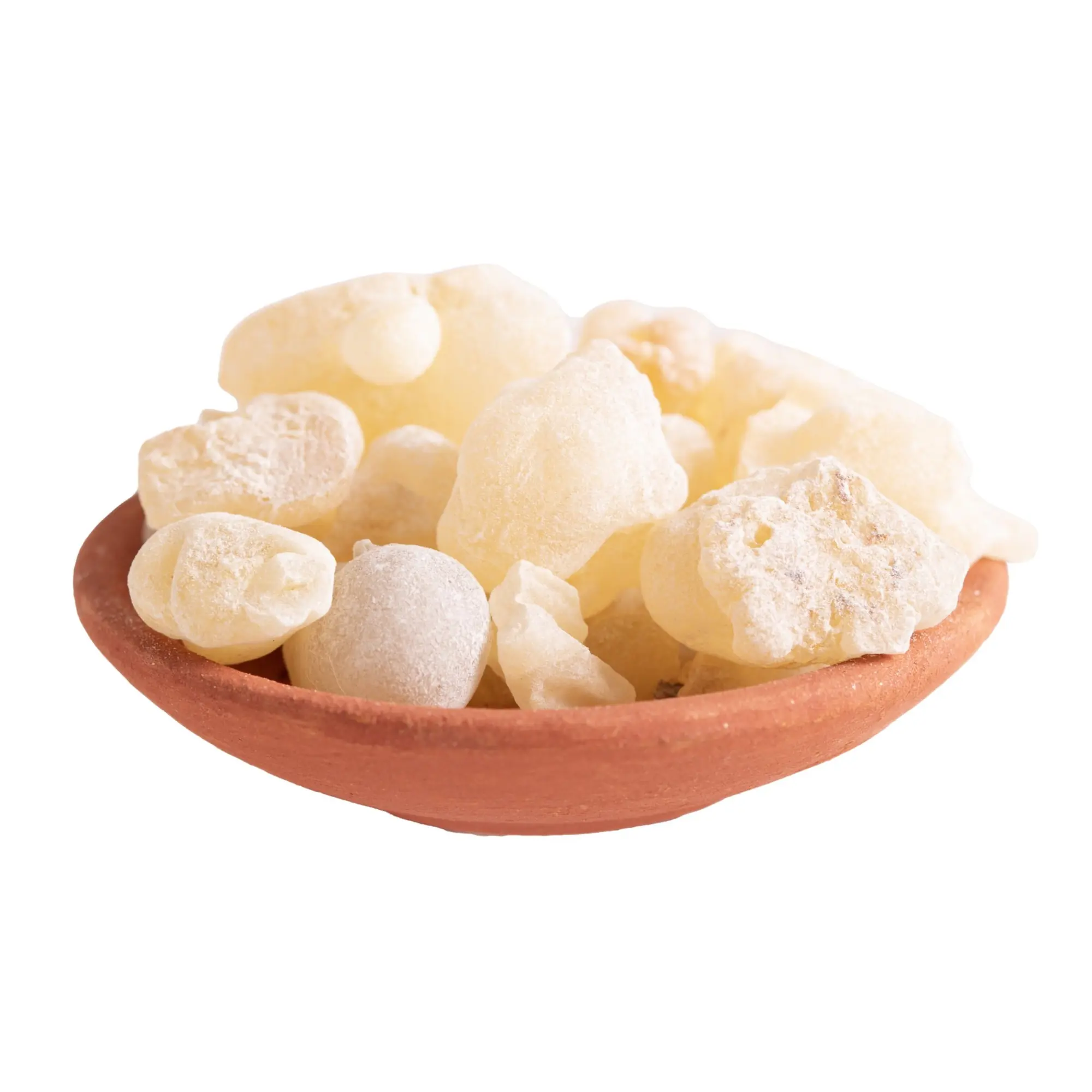 Helle Hojari-Weihrauchstücke aus Oman in einer Schale – naturreines Harz von Boswellia sacra mit zitronig-klarem Duft.