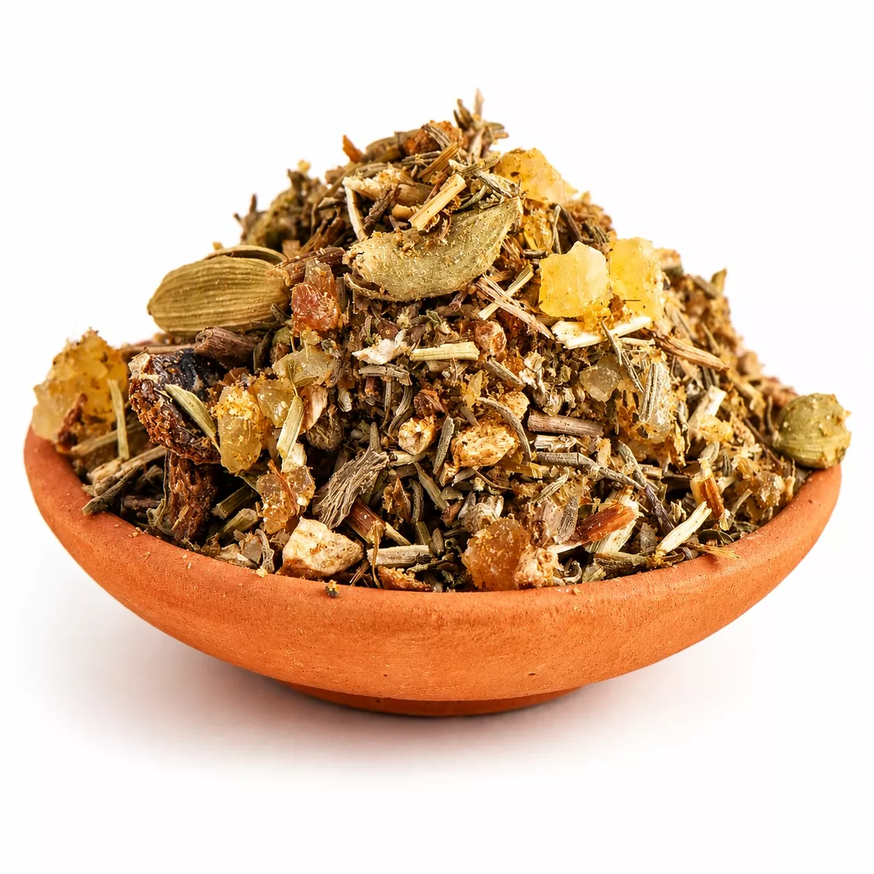 BERK Räuchermischung Mut im Tonschälchen mit Kräutern, Harzen und Gewürzen