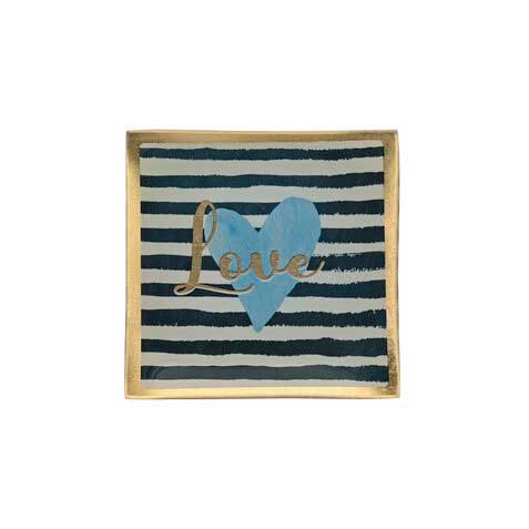 Love Plates - Glasteller "Love - gestreift" von Gift Company