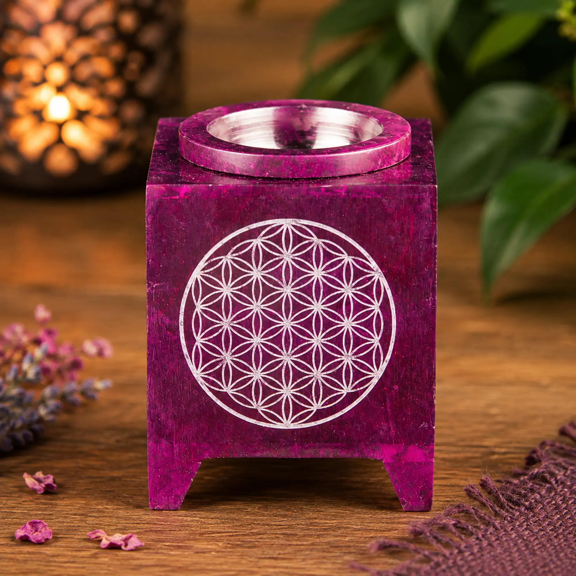 Aromalampe Blume des Lebens Violett von Berk