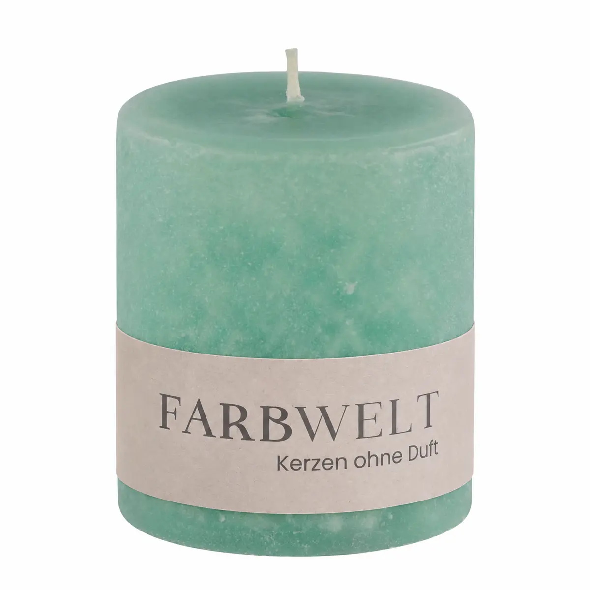 Schulthess Stumpenkerze Hemlock Green ohne Duft mit Banderole