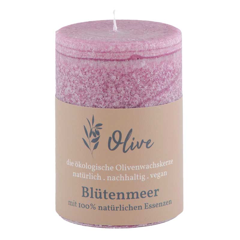 Blütenmeer / Olivenwachs Duftkerze mit 100% reinen Essenzen - von Schulthess Kerzen