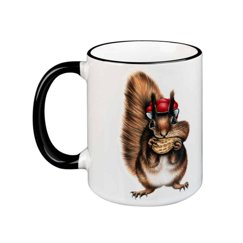 Eichhörnchen mit Bollenhut - die große Keramiktasse von 5 Valleys Eichhörnchen mit Bollenhut - die große Keramiktasse von 5 Valleys