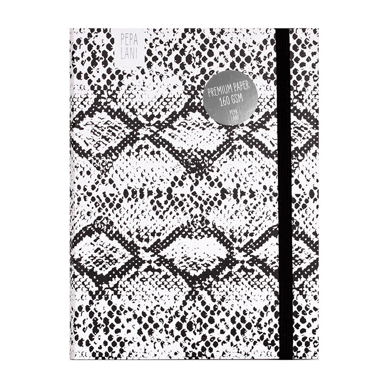 Bullet Journal PRO "Black & White Snake", Format DIN A5 von Pepa Lani®