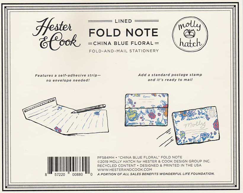 Fold Note "CHINA BLUE FLORAL" von Hester & Cook