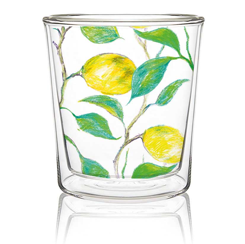 Beautiful Lemons - Double wall Trend Glas von PPD