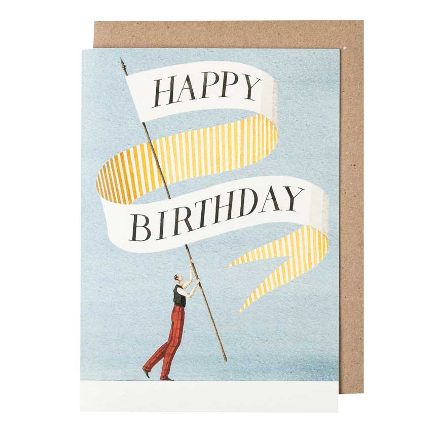 Grußkarte "BIRTHDAY BANNER GENT" von Laura Stoddart