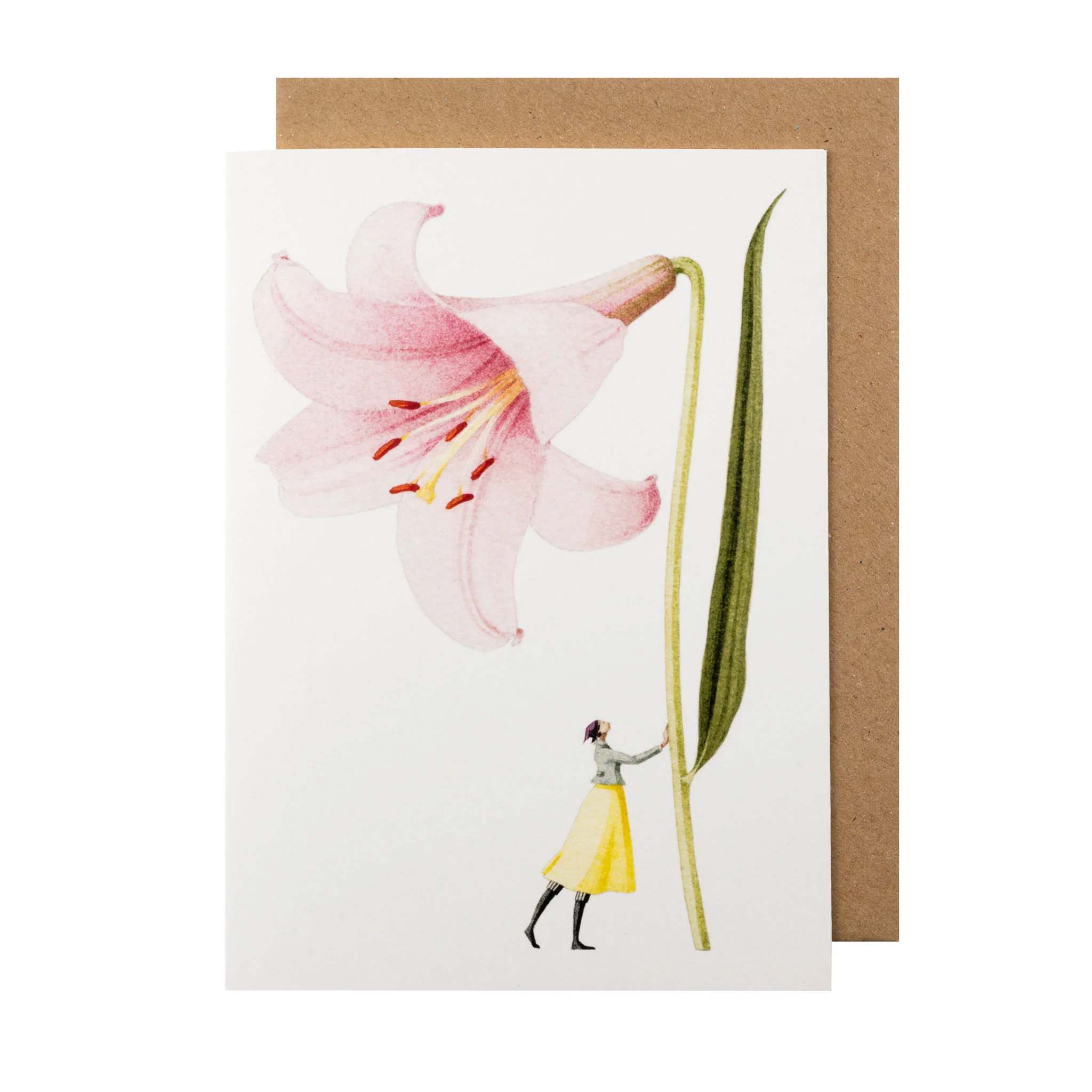 Grußkarte "PINK LILY" von Laura Stoddart