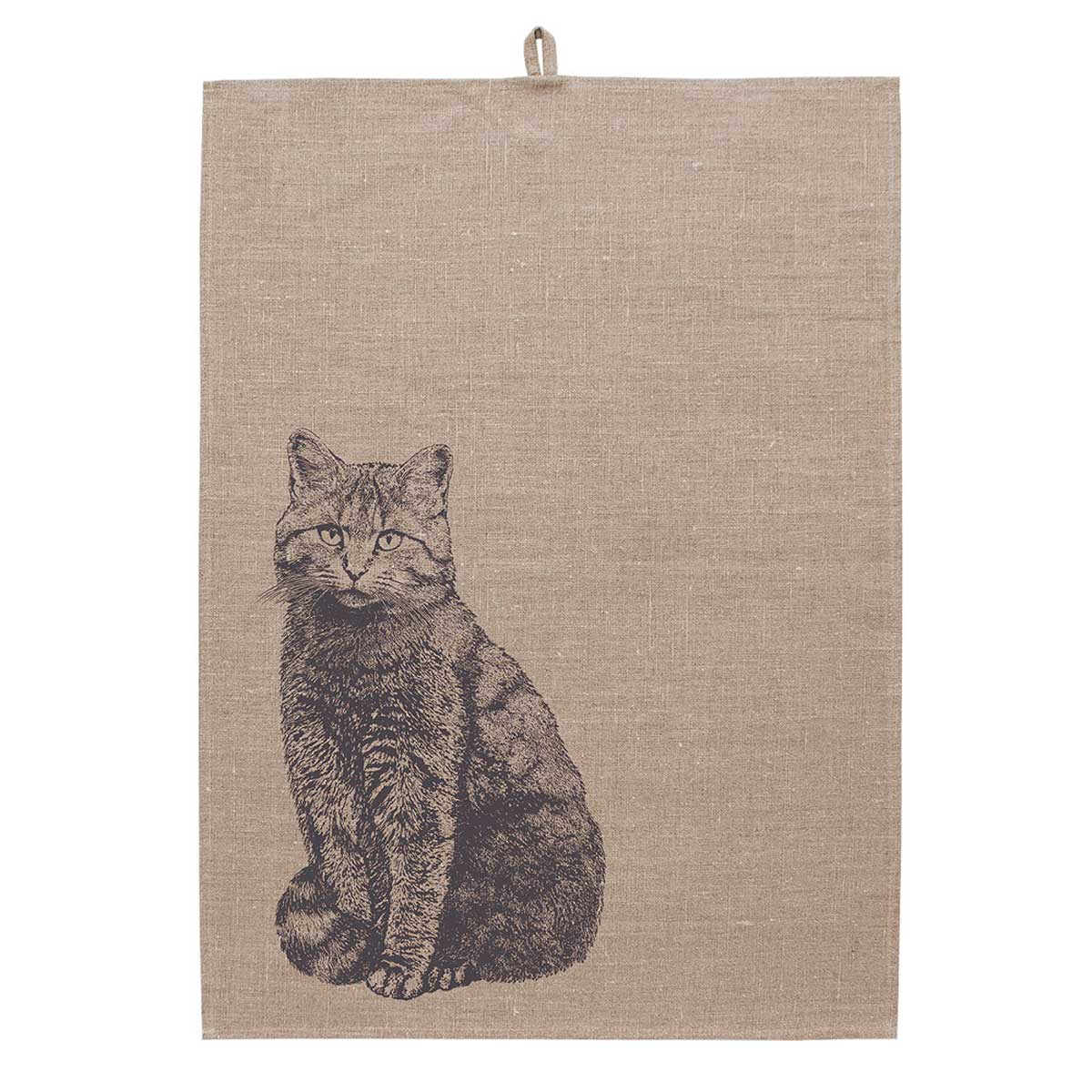 "Wildkatze Anthrazit" - Geschirrtuch · Frohstoff