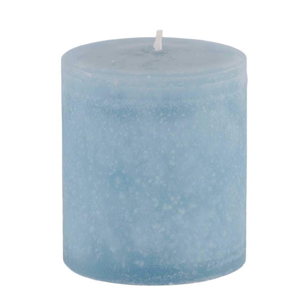 Schulthess Stumpenkerze ohne Duft - Farbe Stahlblau hell