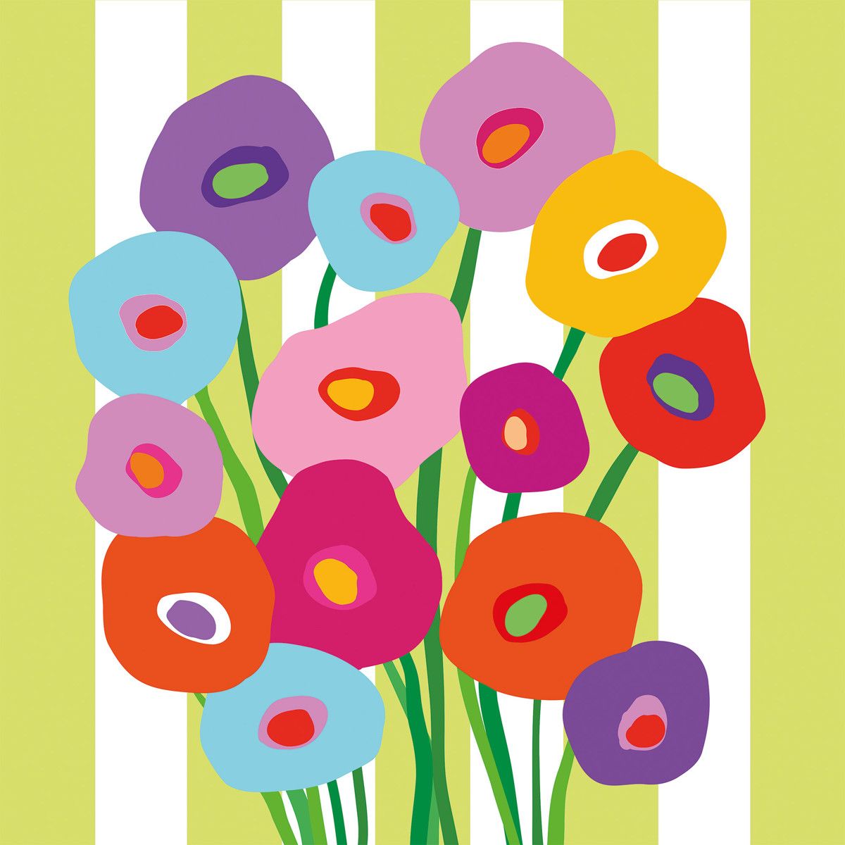 "Super Bouquet vert", große Papierservietten von PPD