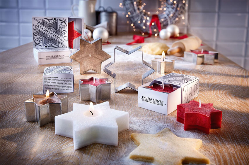 Engels Kerzen Küchensterne – handgefertigte Sternkerzen für festliche Deko und winterliche Gemütlichkeit. Ideal als Geschenk in der Adventszeit.