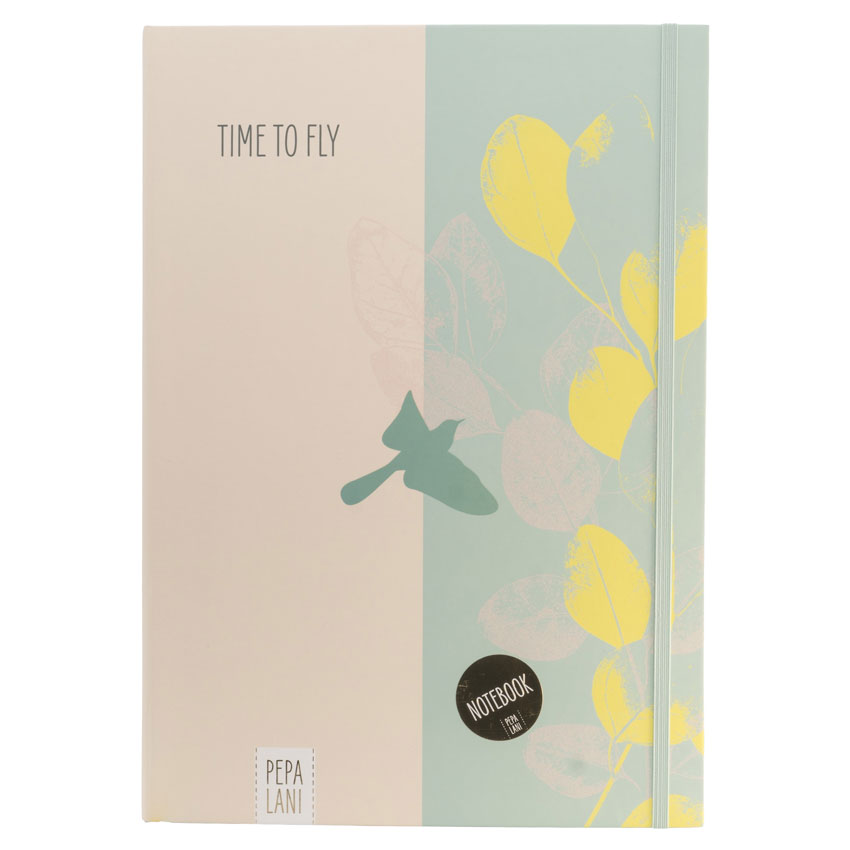 Notizbuch / Notebook "Time to fly - Vogel grün", Format DIN A4 von Pepa Lani® 