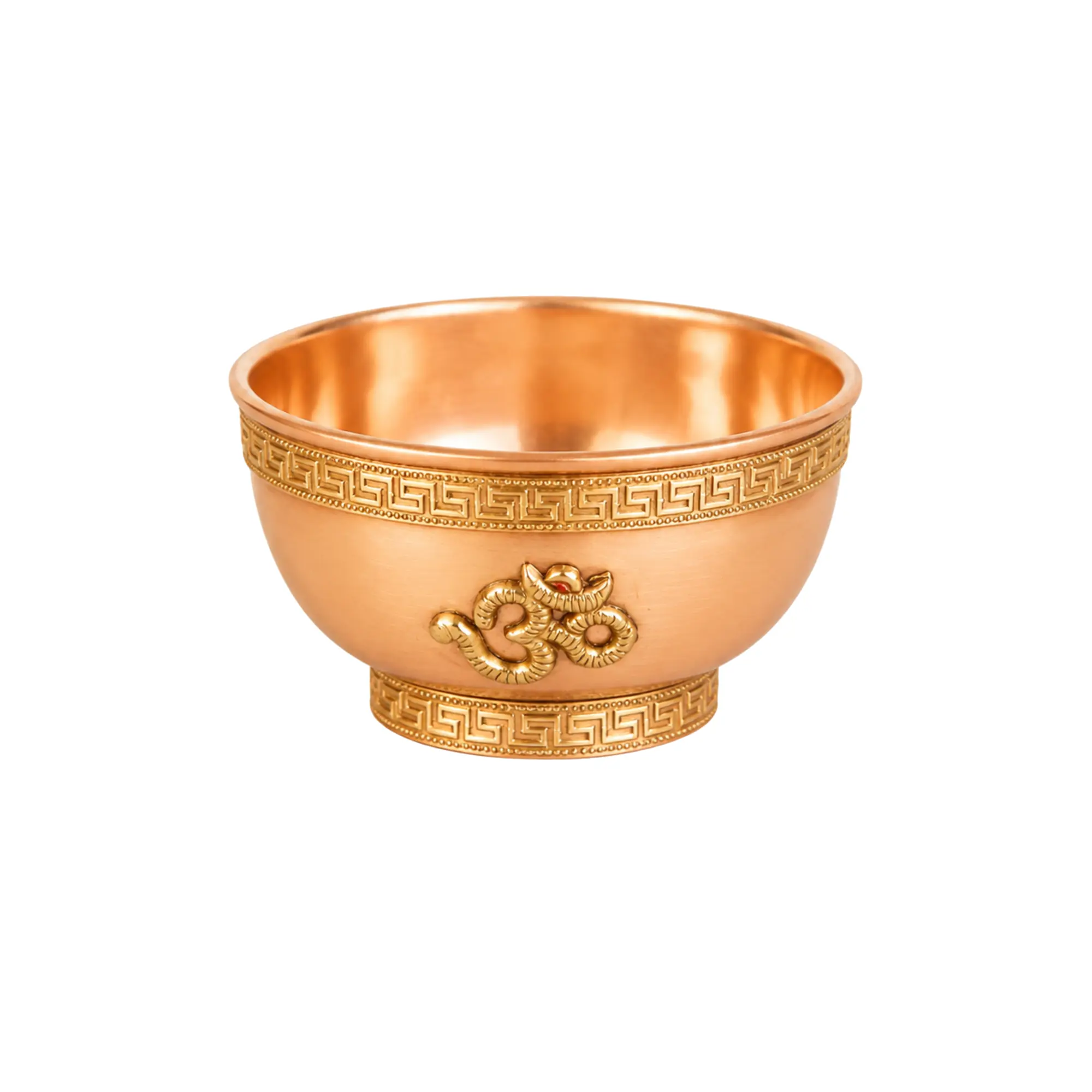 Kleine Räucherschale Omm in hellem Kupfer-Gold