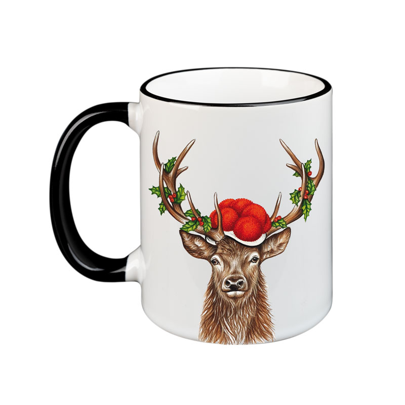 Hirsch mit Bollenhut - die große Keramiktasse von 5 Valleys Hirsch mit Bollenhut - die große Keramiktasse von 5 Valleys