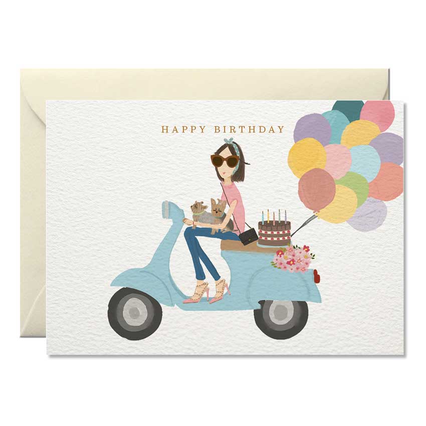 Grußkarte "Birthday Scooter" von Nelly Castro 