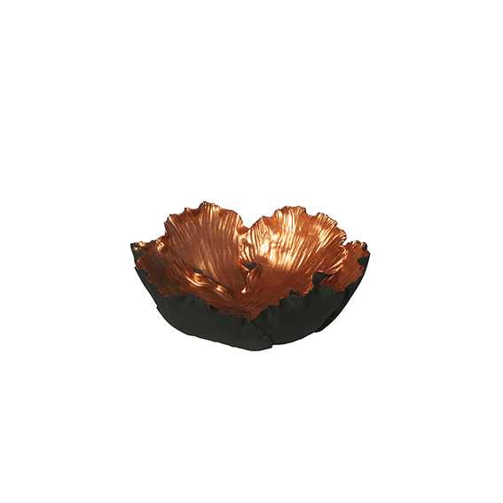 Tulpenschale aus Keramik - Farbe schwarz kupfer