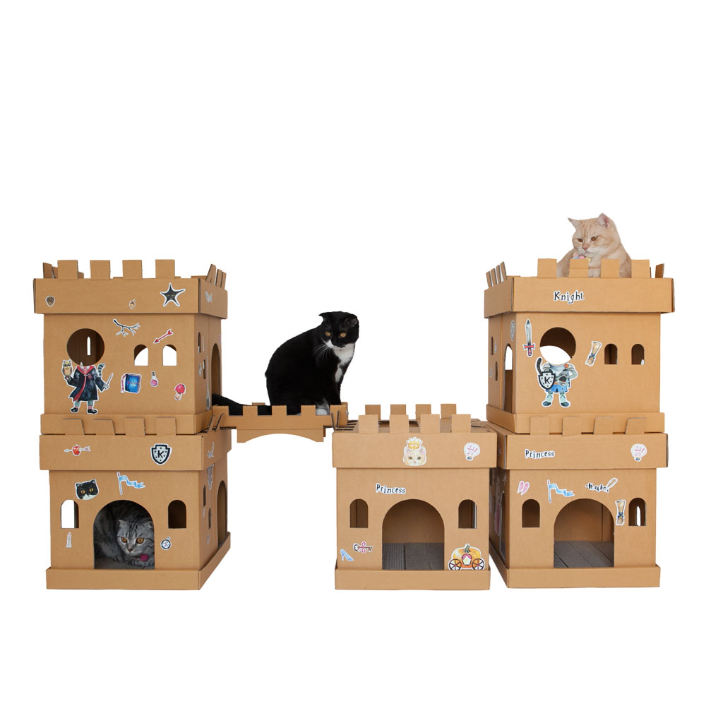 Castle Cub Katzenburgen – kreative Katzenhäuser aus Karton im Burgen-Design. Modular erweiterbar, ideal zum Spielen, Klettern und Verstecken für Katzen.