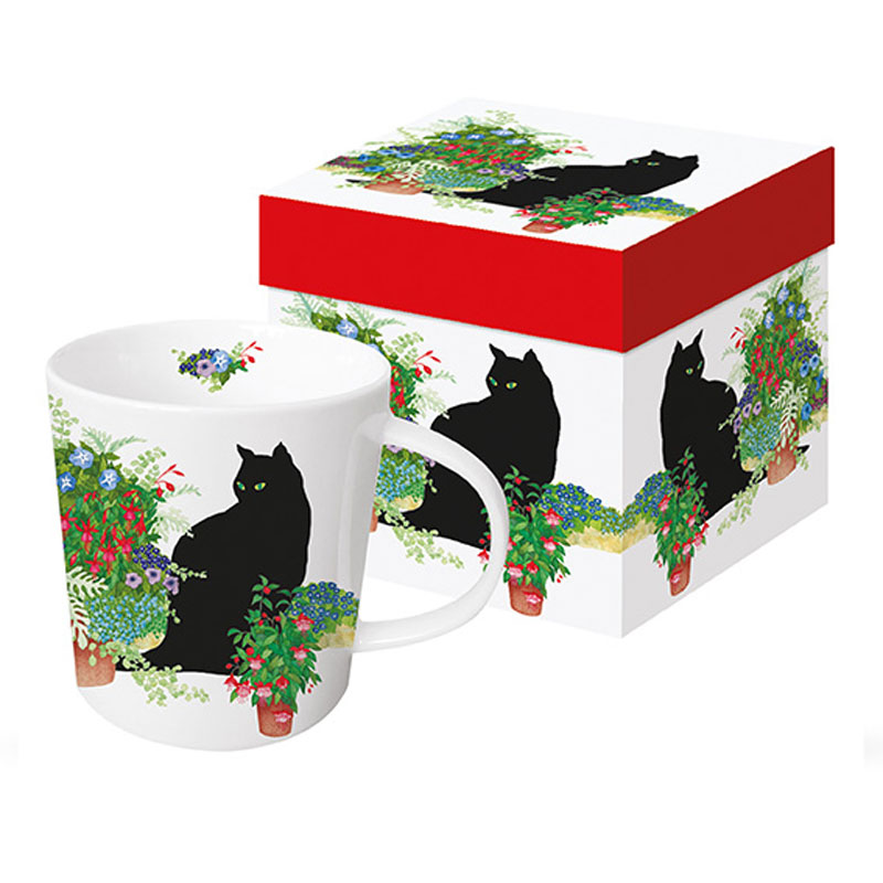 Black Cat Flower Pots - die große Porzellantasse von PPD 