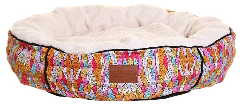 Outback Tails Hundebett Sand Dunes – nachhaltiges Designer-Hundebett mit australischem Aboriginal-Muster. Komfortabel, strapazierfähig & waschbar.