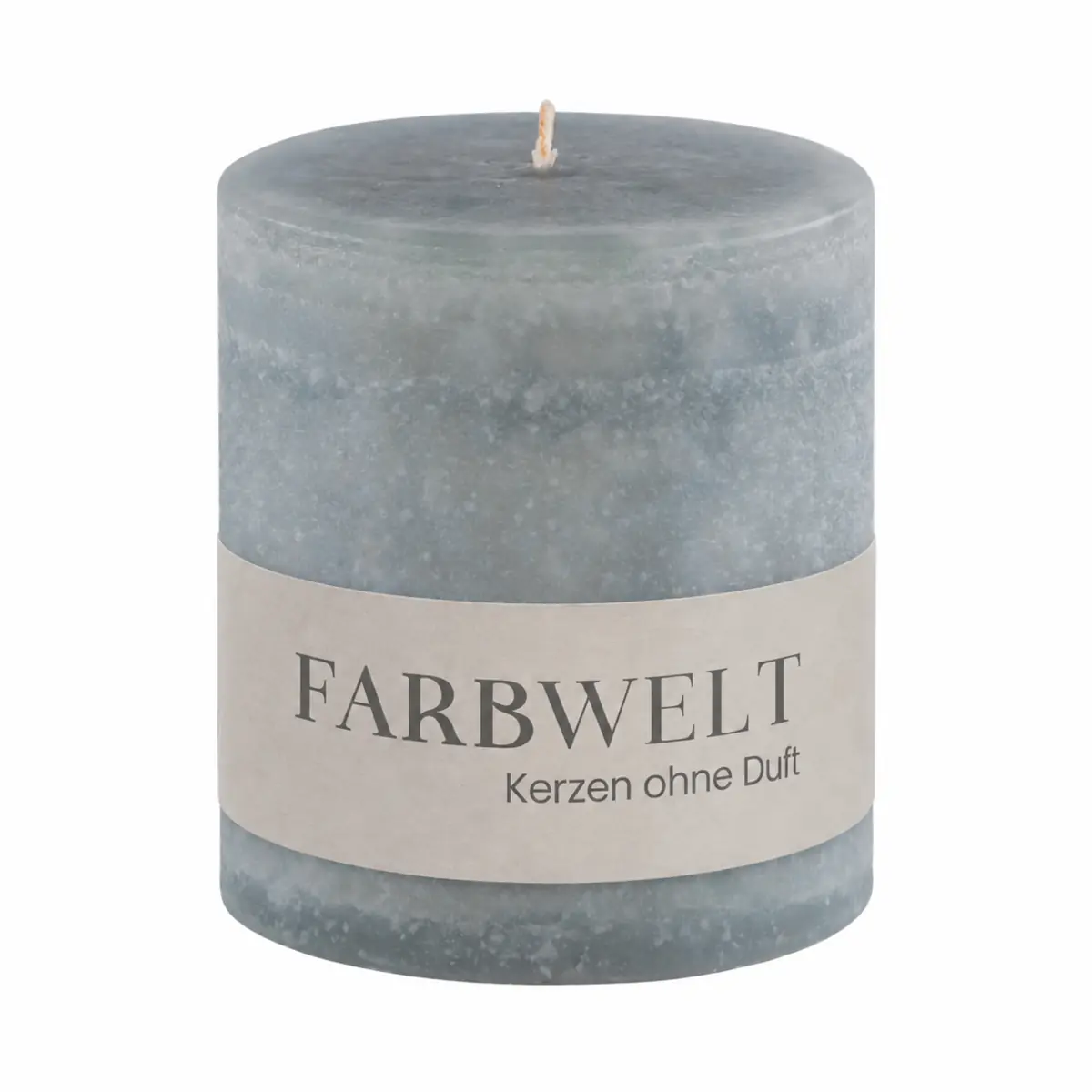 Schulthess Stumpenkerze Sea Salt Grey ohne Duft mit Banderole