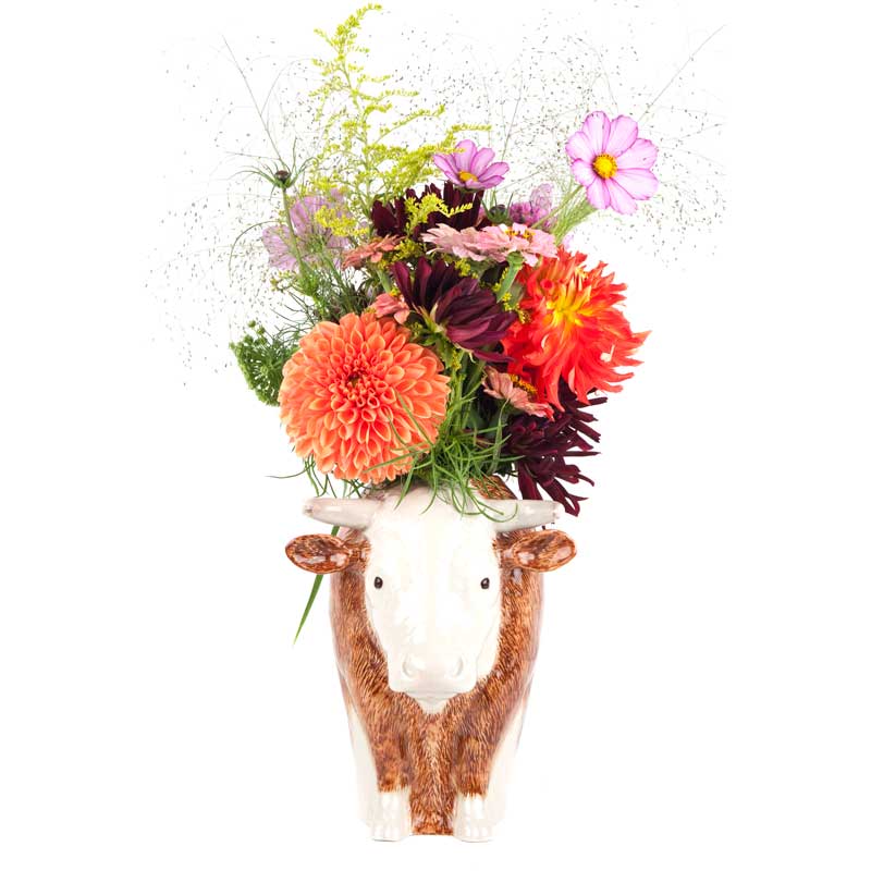 Quail Ceramics - Hereford Bull die große Blumenvase 