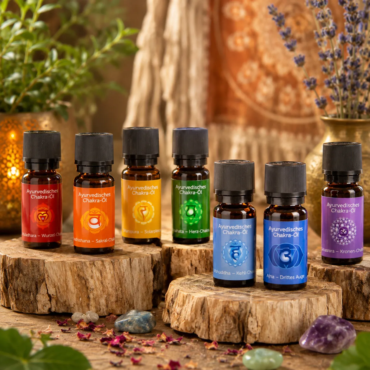 Ayurvedische Chakraöle von Berk – natürliche Duftöle für die sieben Chakren