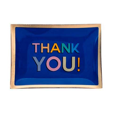 Love Plates - Glasteller "Thank you - blau" von Gift Company