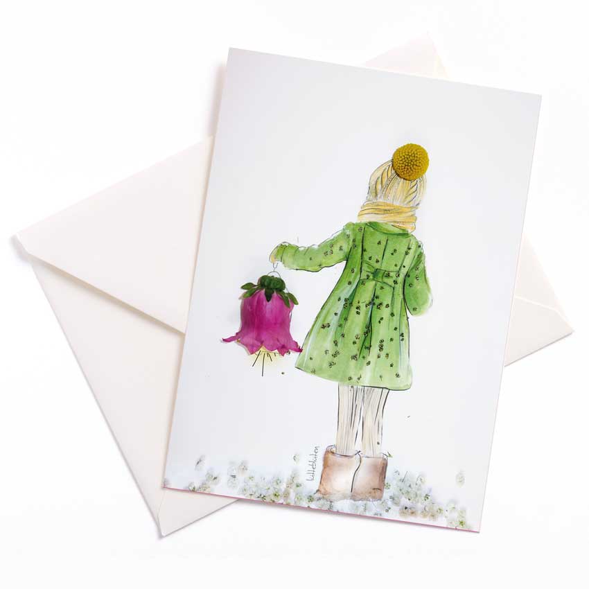 Grußkarte / Kunstkarte "Glockenblume" von Lütteblüten
