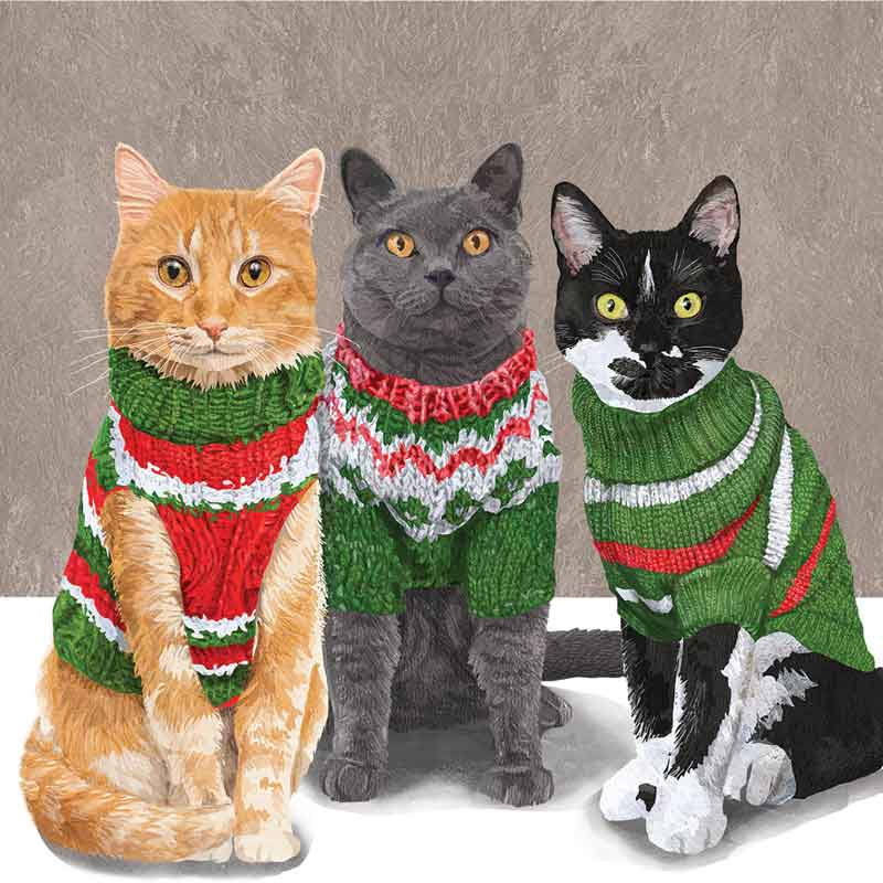 "Sweater Cats", große Papierservietten von PPD
