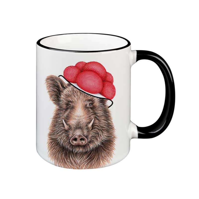 Wildschwein mit Bollenhut - die große Keramiktasse von 5 Valleys 