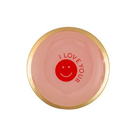 Love Plates - Glasteller "I love your smile" von Gift Company