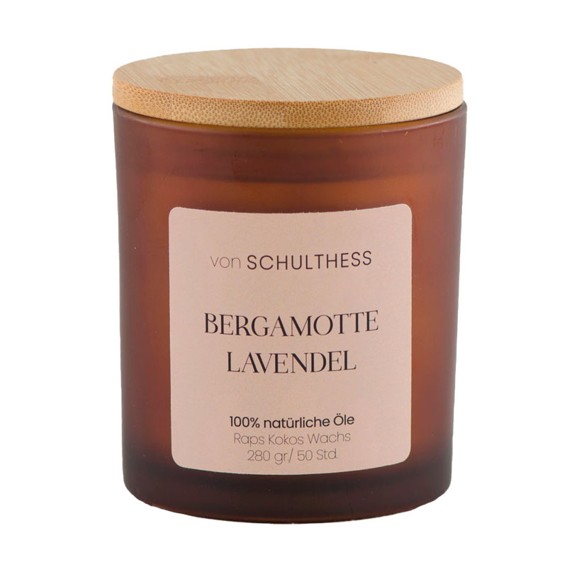 "Duft Bergamotte & Lavendel" in der edlen Glaskollektion von Schulthess Kerzen