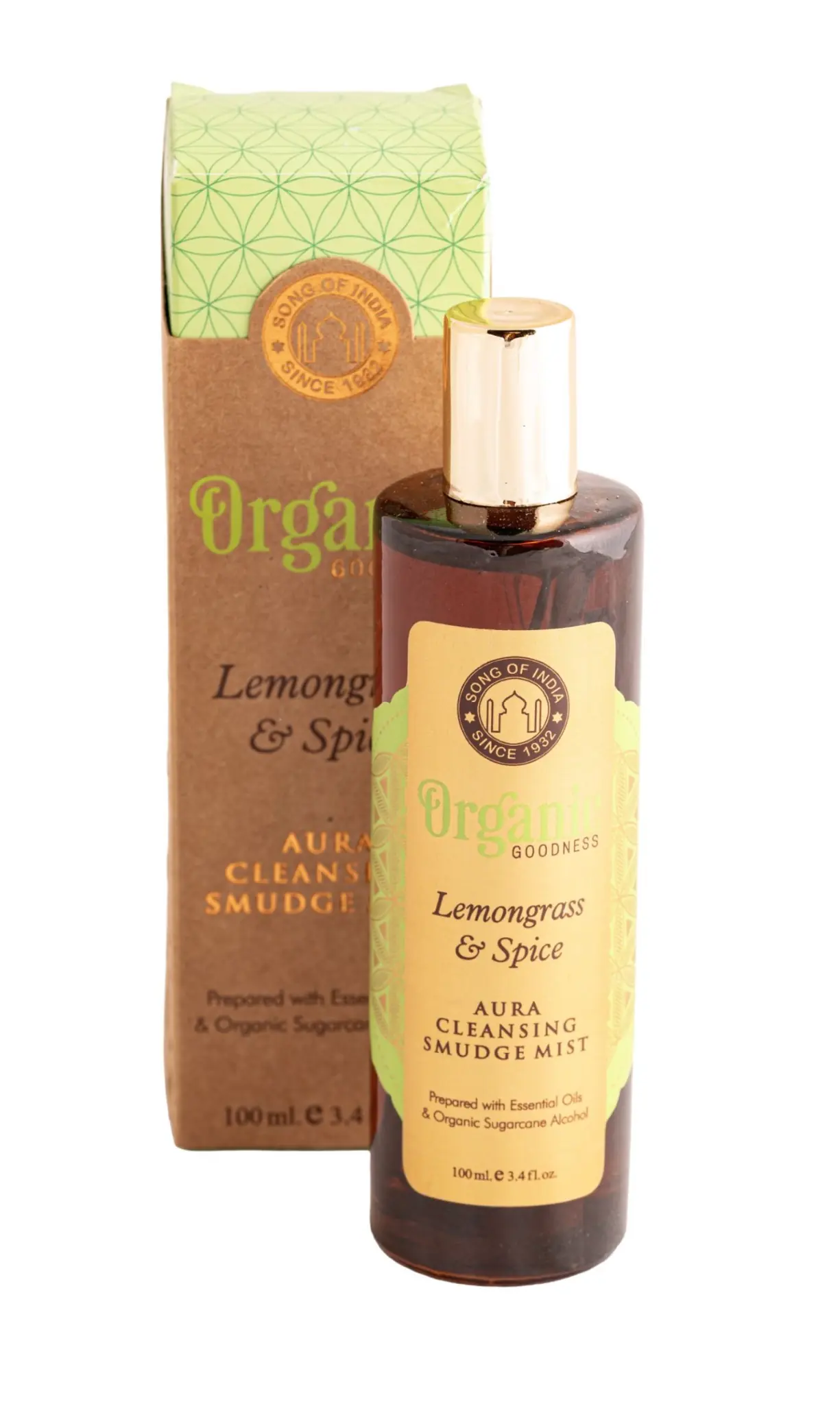 Song of India Lemongrass & Spice Aura Cleansing Smudge Mist mit Verpackung