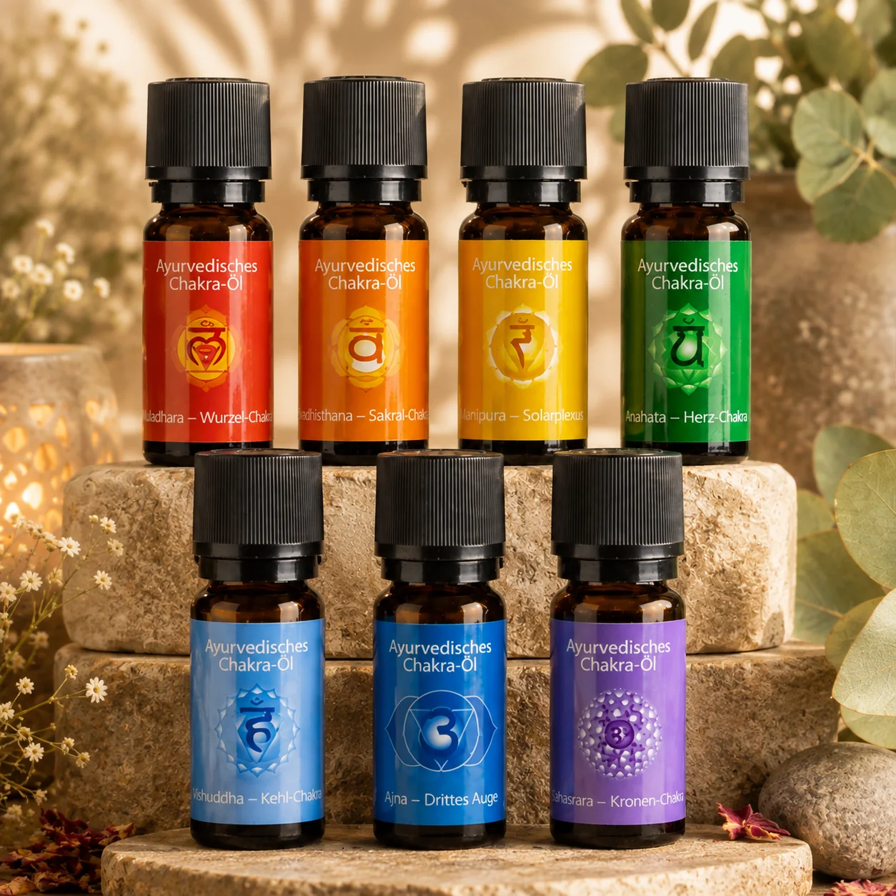 Ayurvedische Chakra Sprays von Berk – sieben Sprays für die sieben Chakren