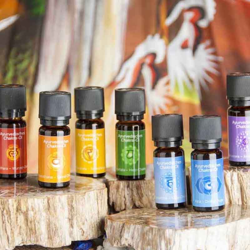 Naturreine ätherische Chakra-Öle von Berk – Ayurvedische Ölmischungen zur Harmonisierung der sieben Chakren, ideal für Aromatherapie, Meditation und energetisches Wohlbefinden.
