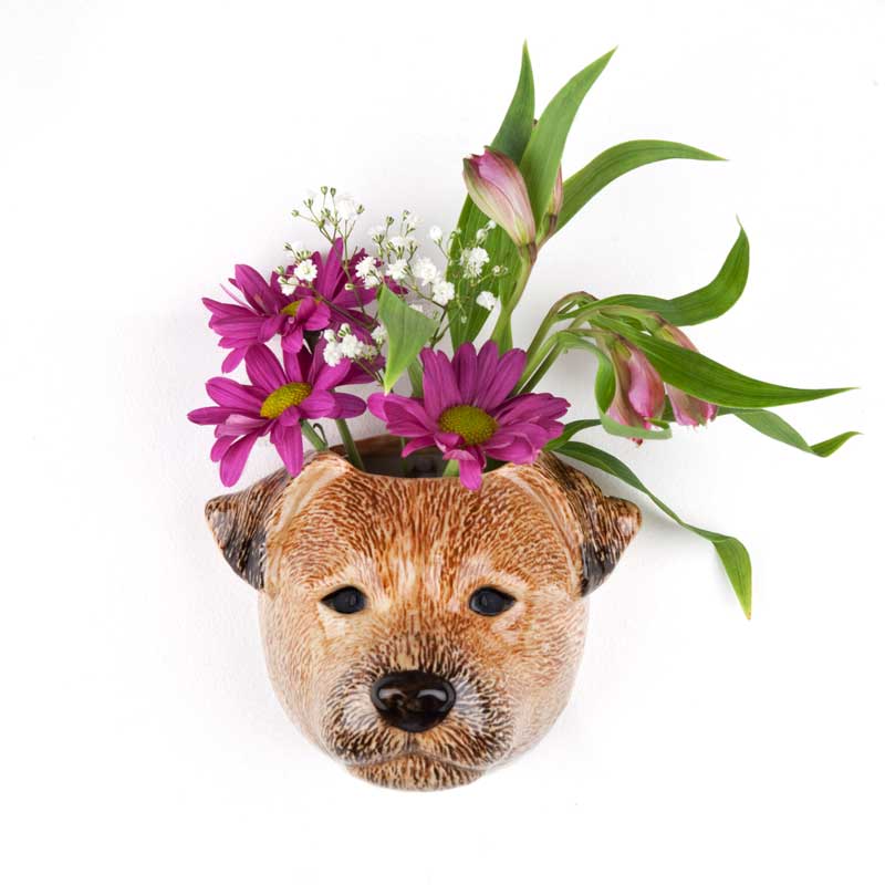 Border Terrier - die kleine  Wandvase von Quail Ceramics