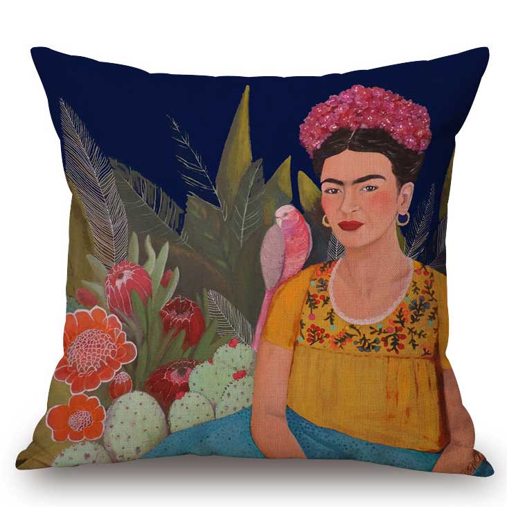 Sofakissen / Dekokissenhülle "Frida - licious navy" -  45 cm x 45 cm