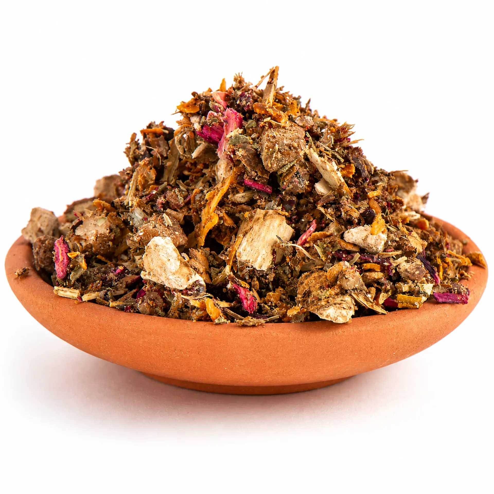 BERK Räuchermischung Glückskind im Tonschälchen mit Kräutern, Harzen und Blüten