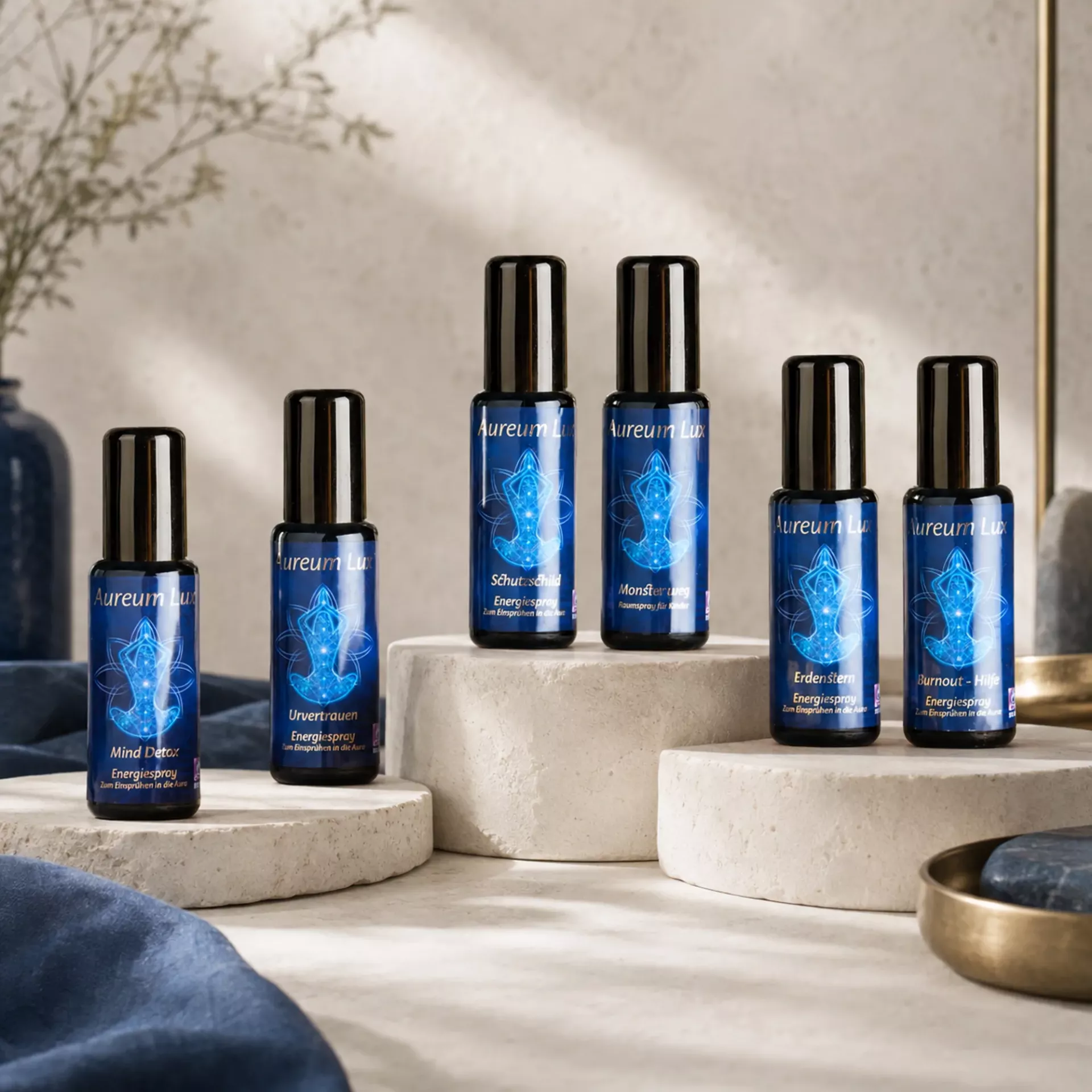 Aureum Lux Energiesprays von Berk – sechs Duftsprays für unterschiedliche Alltagsthemen