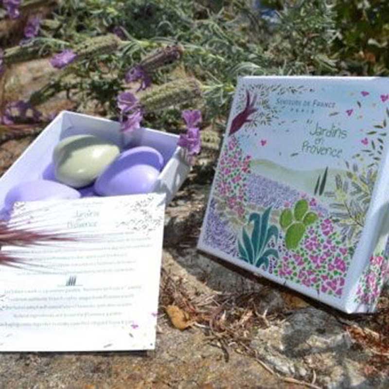 Jardins en Provence - 4 Herzseifen in der Geschenkebox von Senteurs de France
