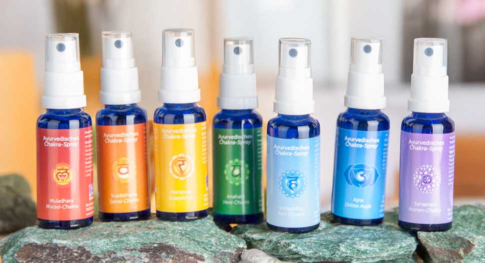 Ayurvedische Chakra Sprays von Berk – energetisierende Duftsprays für Muladhara bis Sahasrara Chakren, harmonisieren Aura und Energiefluss für innere Balance und Wohlbefinden.