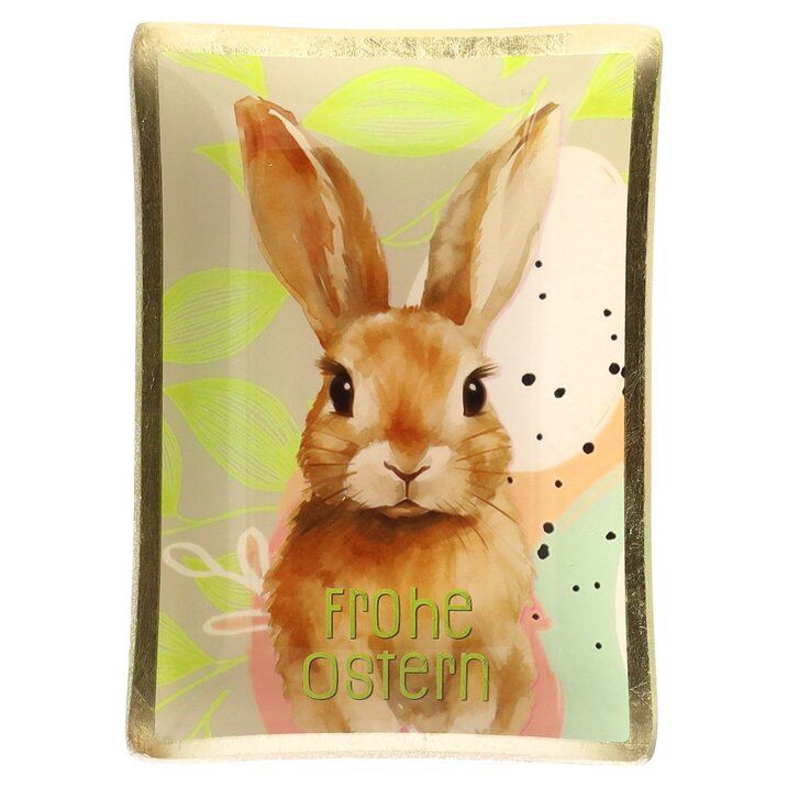 Love Plates - Glasteller "Frohe Ostern Hase" von Gift Company
