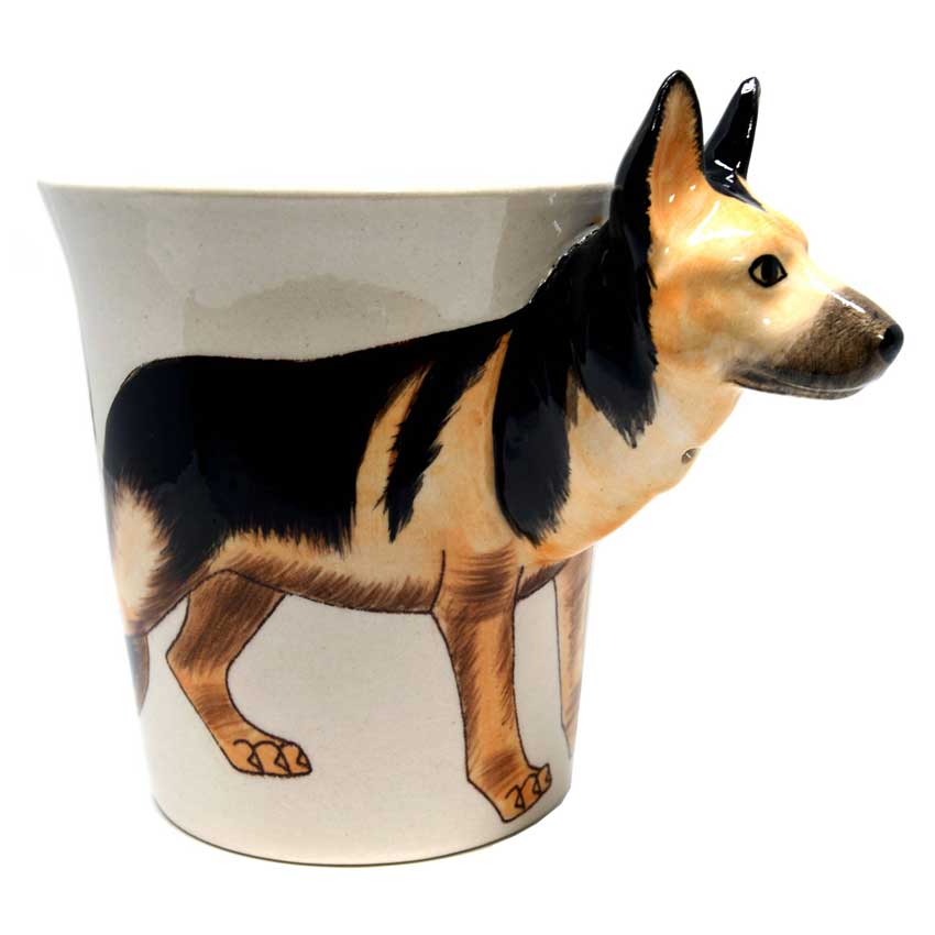 Schäferhund /  Porzellan - Keramiktasse
