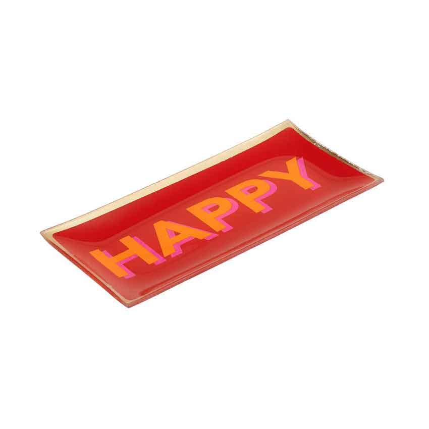 Love Plates - Glasteller "Happy" von Gift Company 